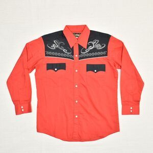 Men's Red and Black Western Shirt